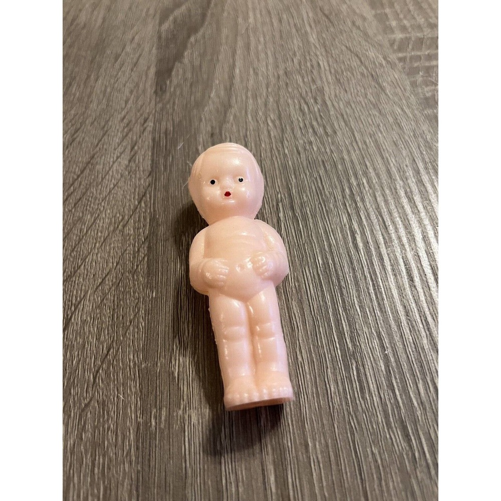 Vintage Plastic Celluloid Baby Doll 3” Tall Standing Toy Painted Eyes Mouth - Picture 4 of 6